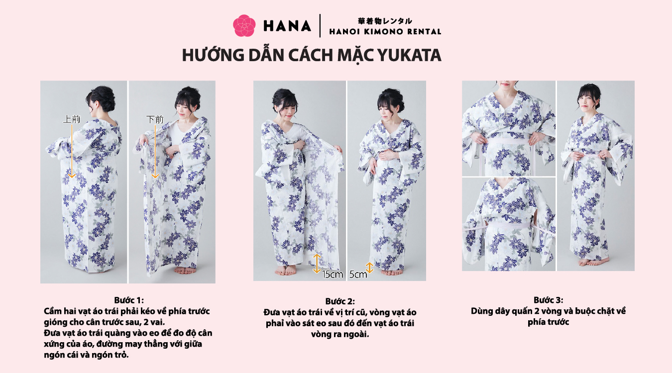 Hướng dẫn cách mặc Yukata cho nữ